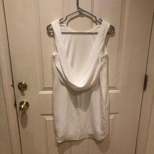 BCBG White Cocktail Dress Cowl Bag